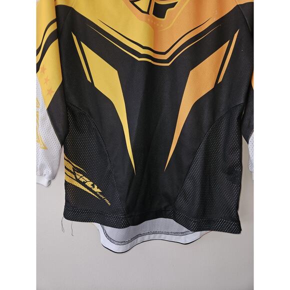 Fly Racing Motocross Jersey Yellow Black Youth Size Large - Picture 3 of 10